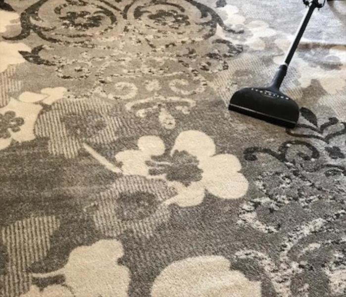 wand and vac cleaning soot on carpet