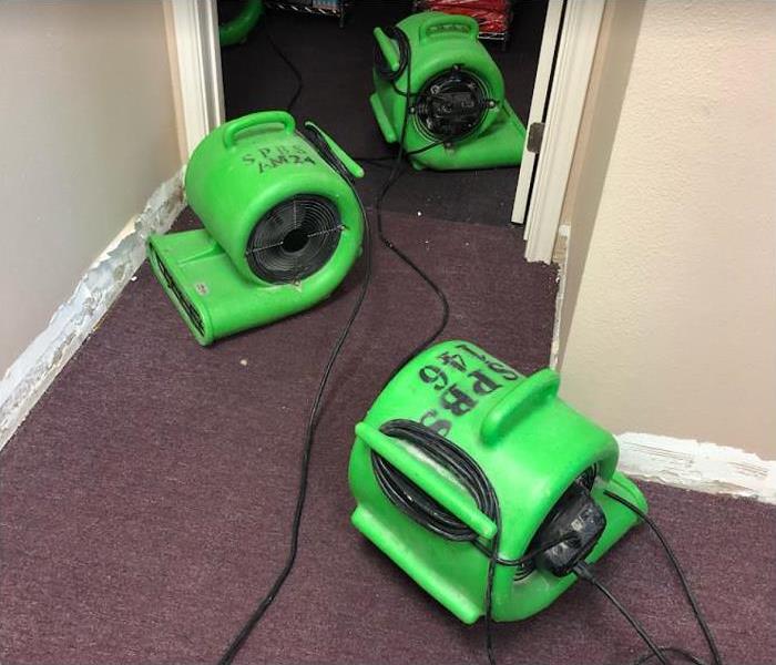 SERVPRO drying equipment being used in water damaged area